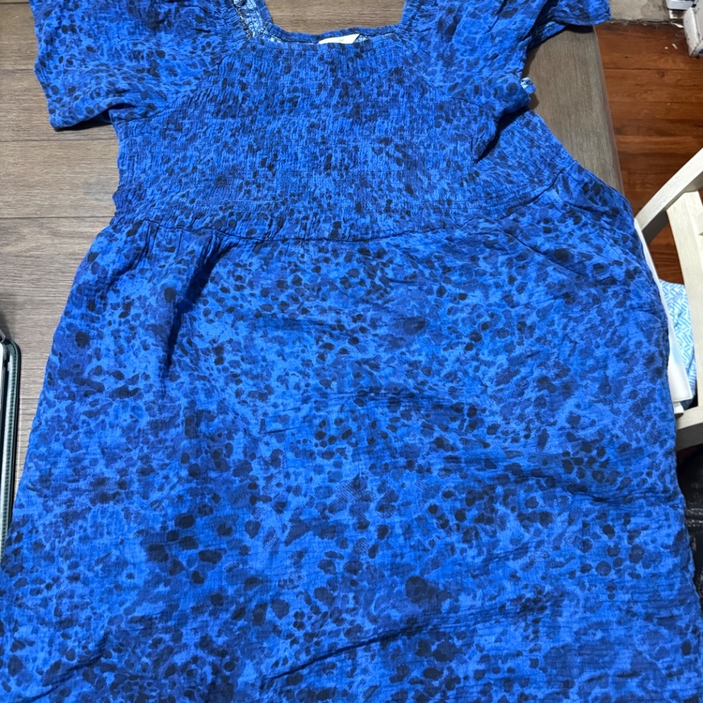 Terra & Sky Blue Smocked Dress Size 3x (24-26)